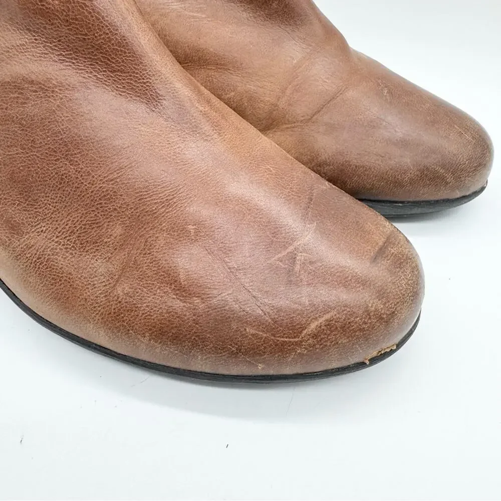 Dansko Raina Leather Low Heel Dip Side Comfort Bootie Brown Sz 40 Office Minimal - Picture 4 of 15